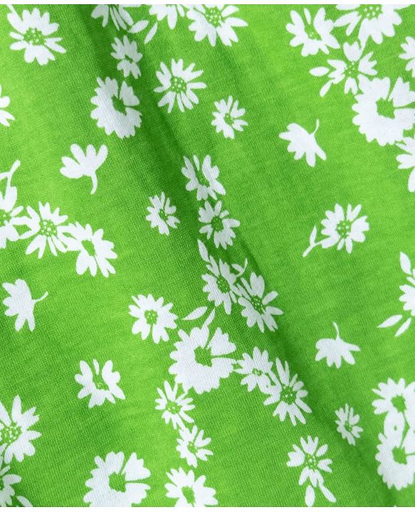 Babyhug Single Jersey Knit Sleeveless Frock With Floral Print - Green