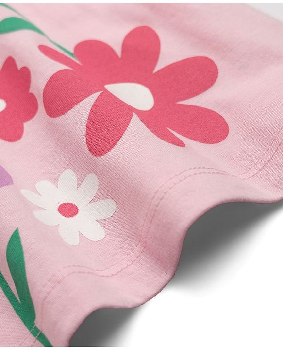 Babyhug Disney Cotton Knit Frock with Minnie Mouse Graphics and Frill Detailing PINK 6-9 Months