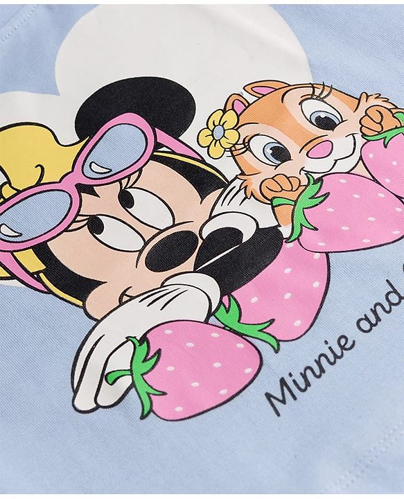 Babyhug Disney Single Jersey Knit Half Sleeves T-Shirt & Shorts Night Suit With Minnie Mouse Graphics - Multicolor