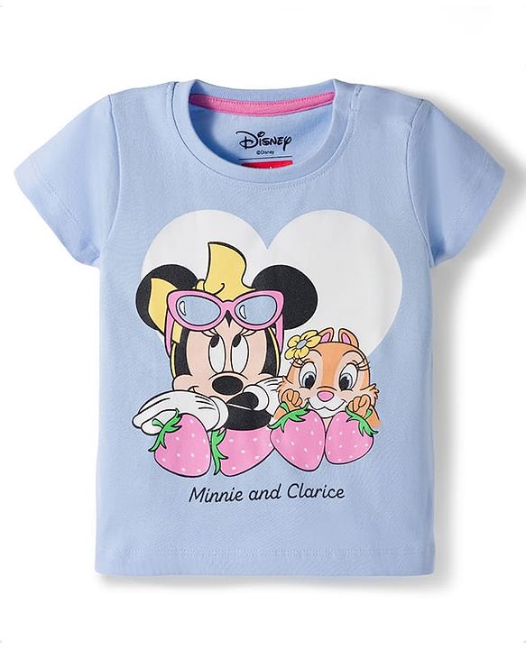 Babyhug Disney Single Jersey Knit Half Sleeves T-Shirt & Shorts Night Suit With Minnie Mouse Graphics - Multicolor