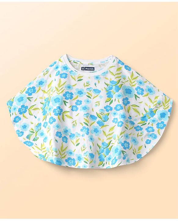 Pine Kids Cotton Knit Floral Printed Top - Multicolor