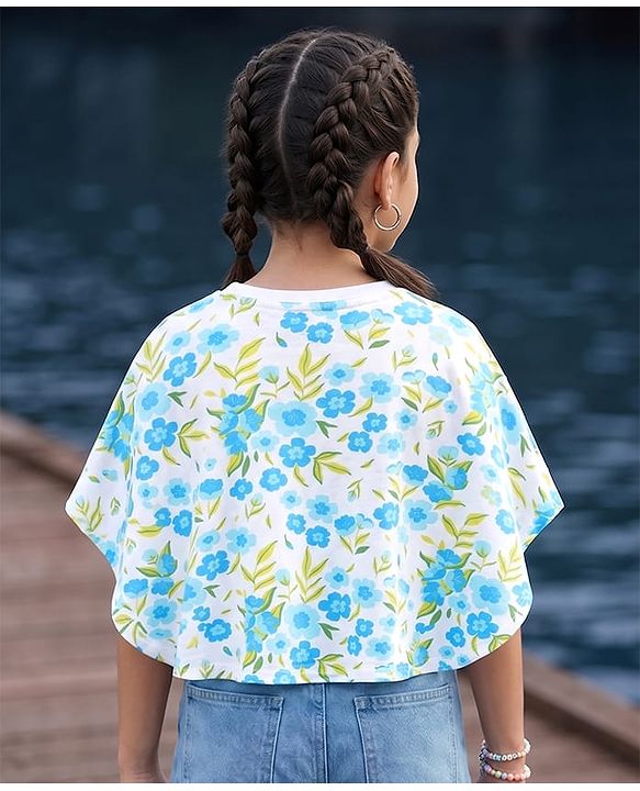 Pine Kids Cotton Knit Floral Printed Top - Multicolor
