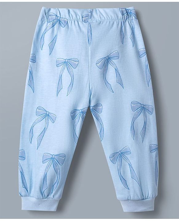 Babyhug Disney Single Jersey Knit Full Sleeves T-Shirt & Pyjama Night Suit With Minnie Mouse Graphic & Bow Print - White