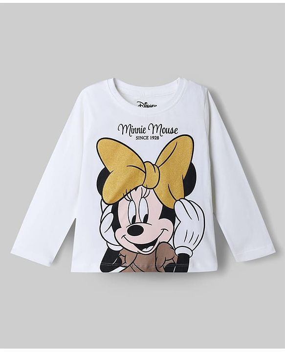Babyhug Disney Single Jersey Knit Full Sleeves T-Shirt & Joggers Night Suit With Minnie Mouse Graphics - Multicolor