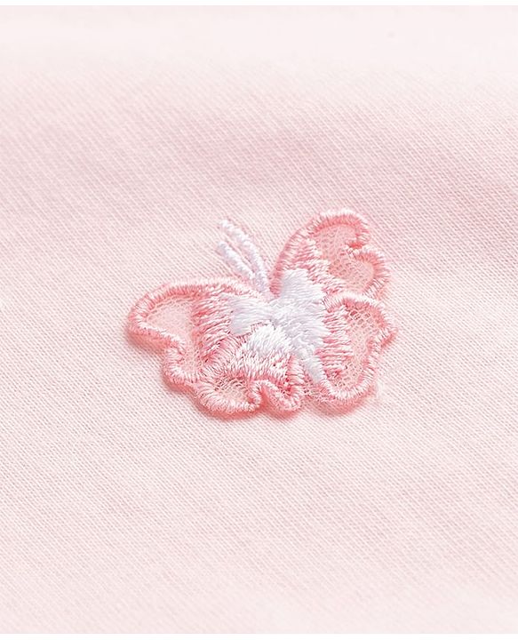 Babyhug Cotton Knit Half Sleeves T-Shirt With Butterfly Applique - Multicolor