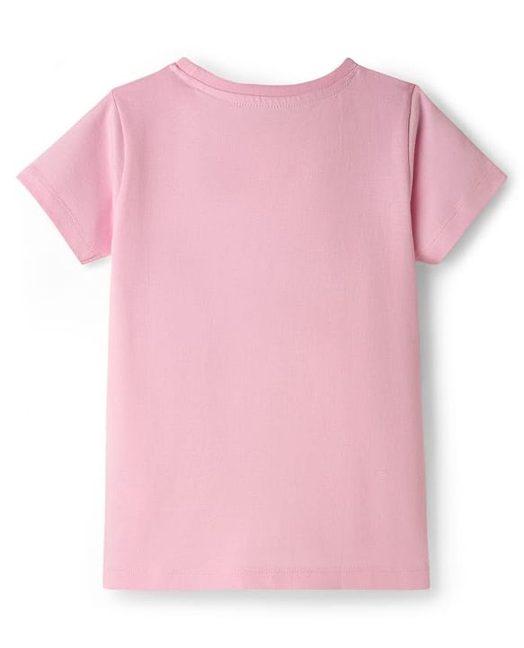 Babyhug Cotton Knit T-Shirt Half Sleeves Sequins Detailing - Multicolor