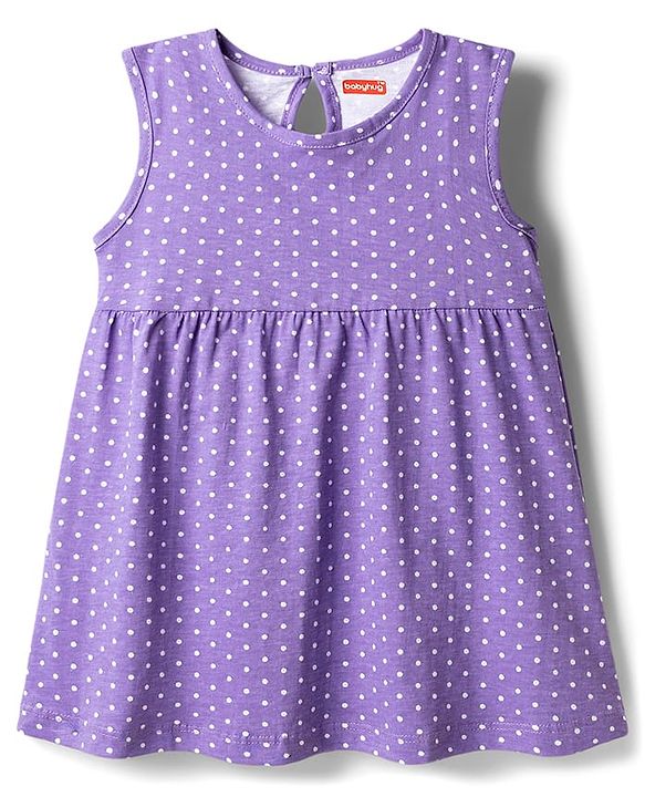Babyhug Cotton Knit One Piece Dresses/Frocks Polka Dot Multi Color 3-6 Months