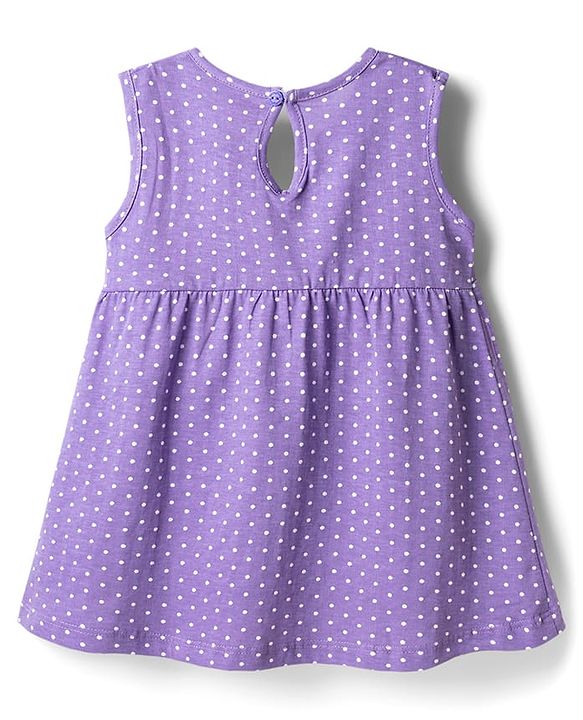 Babyhug Cotton Knit One Piece Dresses/Frocks Polka Dot Multi Color 3-6 Months