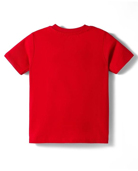 Babyhug Disney 100% Cotton Knit Half Sleeves T-Shirt With Lion King Graphic - Red