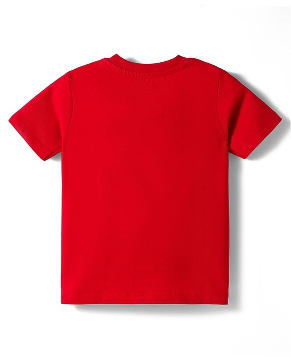 Babyhug Disney 100% Cotton Knit Half Sleeves T-Shirt With Lion King Graphic - Red