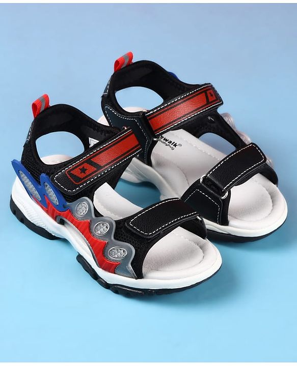 Cute Walk by Babyhug Velcro Closure Sandals - Black