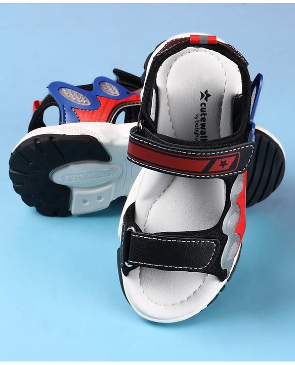 Cute Walk by Babyhug Velcro Closure Sandals - Black