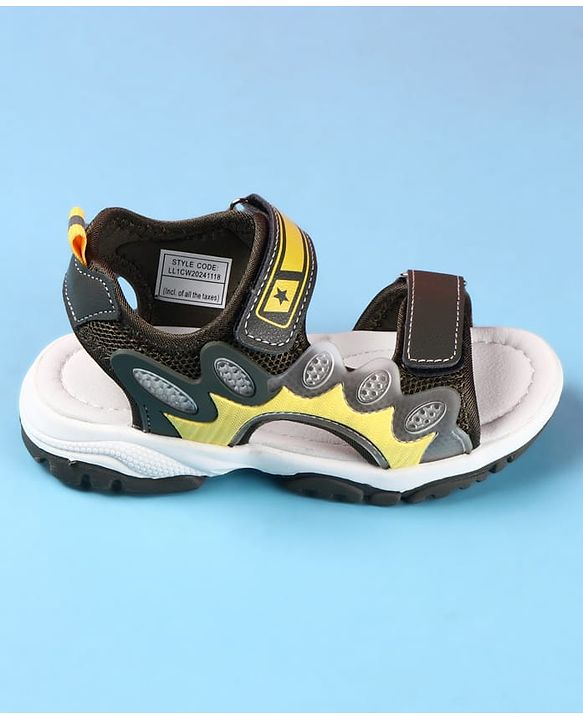 Cute Walk by Babyhug Velcro Closure Sandals - Black