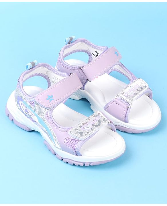 Cute Walk by Babyhug Velcro Closure Sandals with Glitter Print - Pink