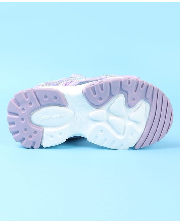 Cute Walk by Babyhug Velcro Closure Sandals with Glitter Print - Pink