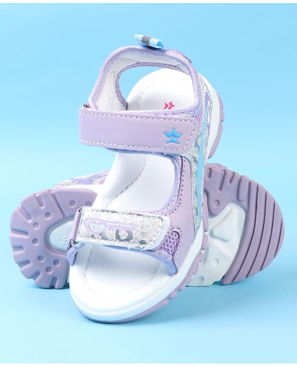 Cute Walk by Babyhug Velcro Closure Sandals with Glitter Print - Pink