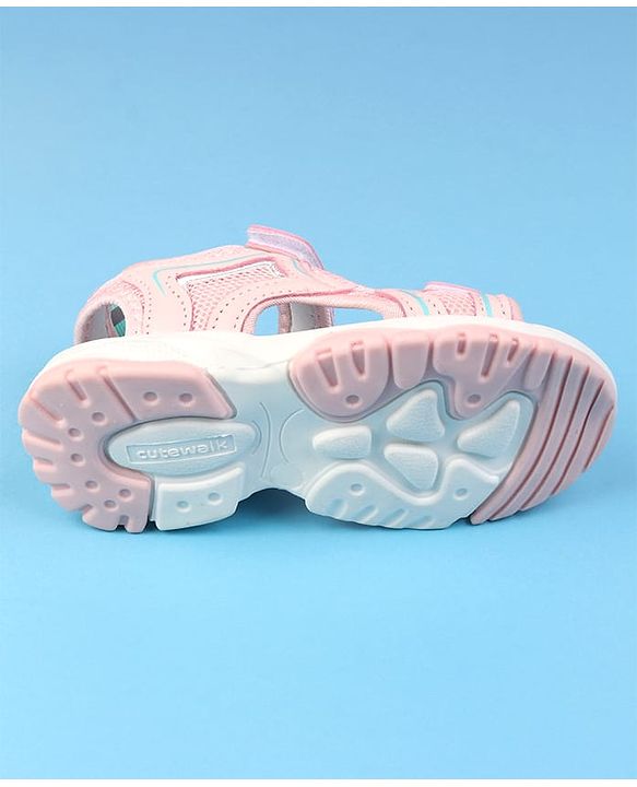 Cute Walk by Babyhug Velcro Closure Solid Colour Sandals - Pink