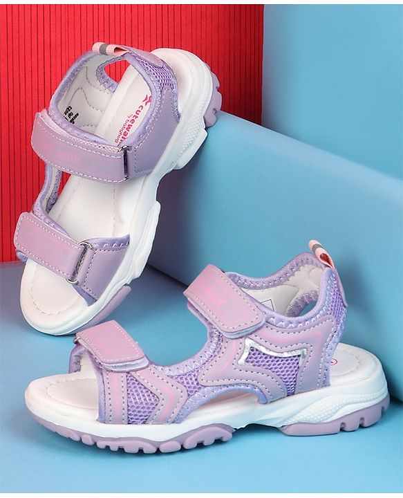 Cute Walk by Babyhug Velcro Closure Solid Colour Sandals - Pink