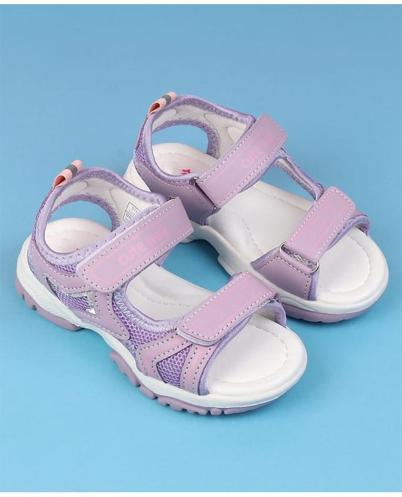 Cute Walk by Babyhug Velcro Closure Solid Colour Sandals - Pink