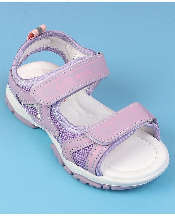 Cute Walk by Babyhug Velcro Closure Solid Colour Sandals - Pink