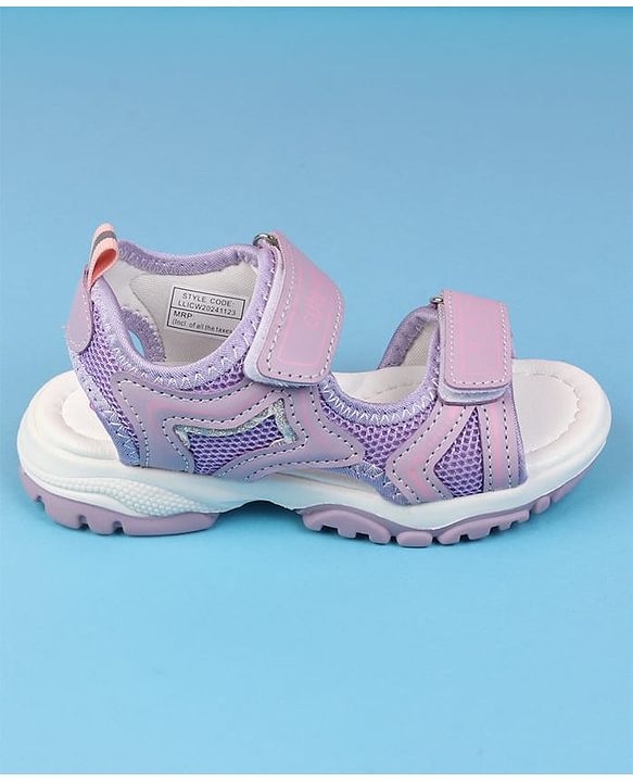 Cute Walk by Babyhug Velcro Closure Solid Colour Sandals - Pink