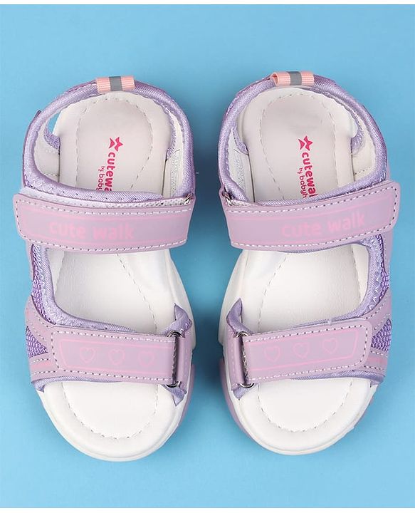 Cute Walk by Babyhug Velcro Closure Solid Colour Sandals - Pink