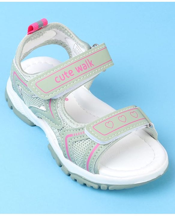 Cute Walk by Babyhug Velcro Closure Solid Colour Sandals - Pink
