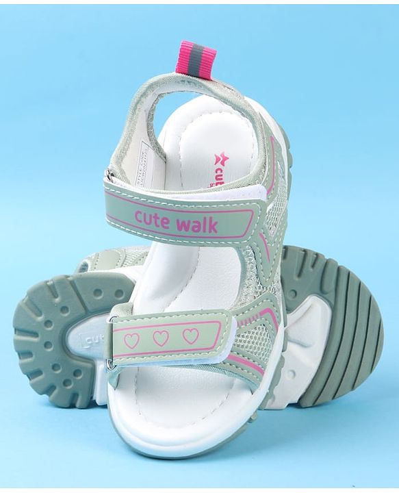 Cute Walk by Babyhug Velcro Closure Solid Colour Sandals - Pink