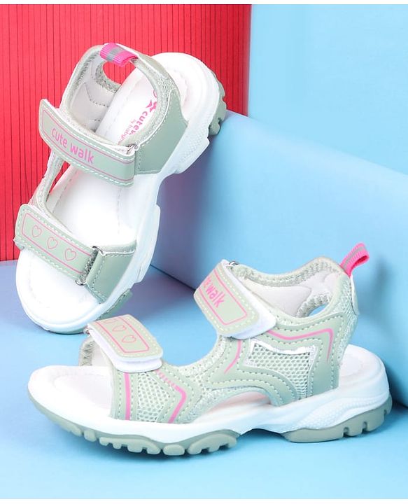 Cute Walk by Babyhug Velcro Closure Solid Colour Sandals - Pink