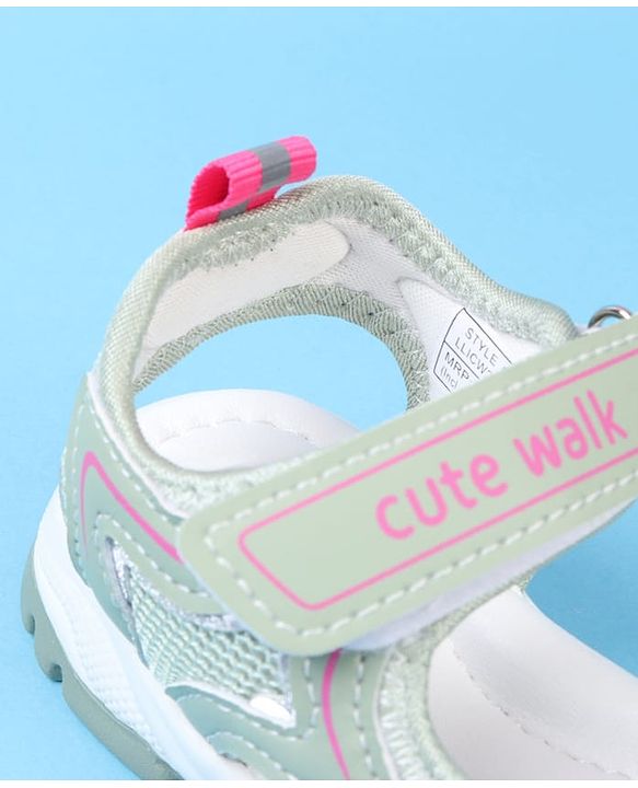 Cute Walk by Babyhug Velcro Closure Solid Colour Sandals - Pink