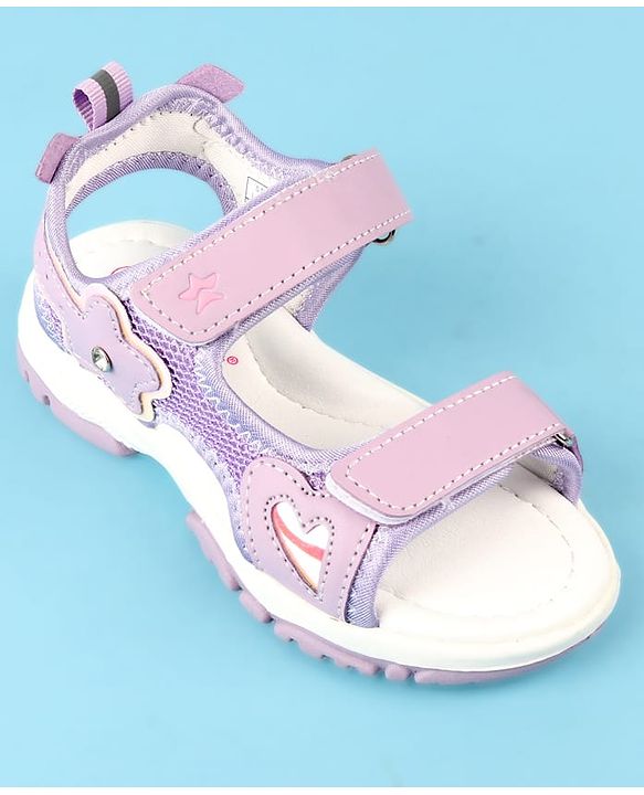 Cute Walk by Babyhug Velcro Closure Sandals with Floral Applique - Peach
