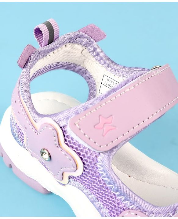 Cute Walk by Babyhug Velcro Closure Sandals with Floral Applique - Peach