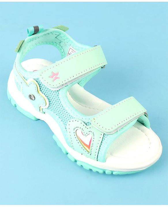 Cute Walk by Babyhug Velcro Closure Sandals with Floral Applique - Peach