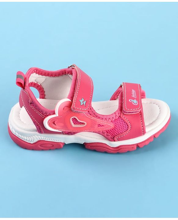 Cute Walk by Babyhug Velcro Closure Sandals with Fashion Print - Fuchsia
