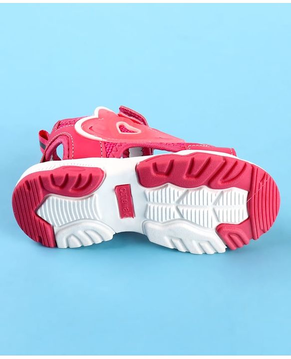 Cute Walk by Babyhug Velcro Closure Sandals with Fashion Print - Fuchsia