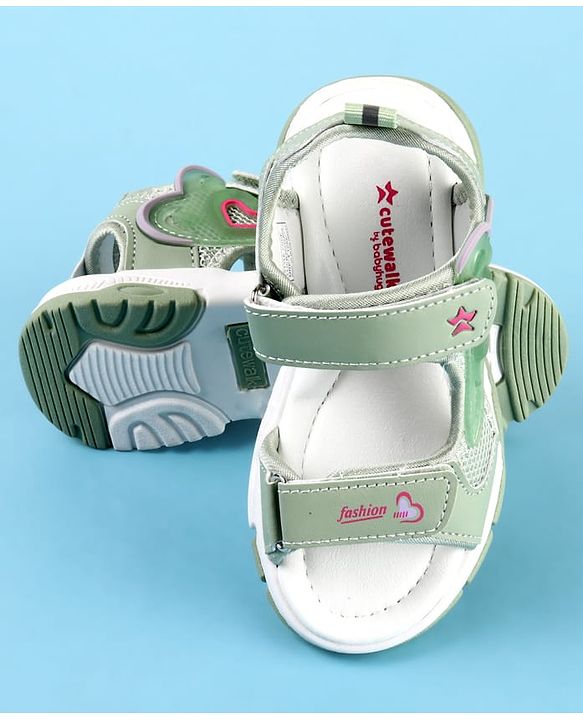 Cute Walk by Babyhug Velcro Closure Sandals with Fashion Print - Fuchsia