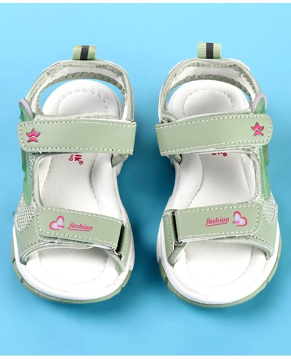Cute Walk by Babyhug Velcro Closure Sandals with Fashion Print - Fuchsia