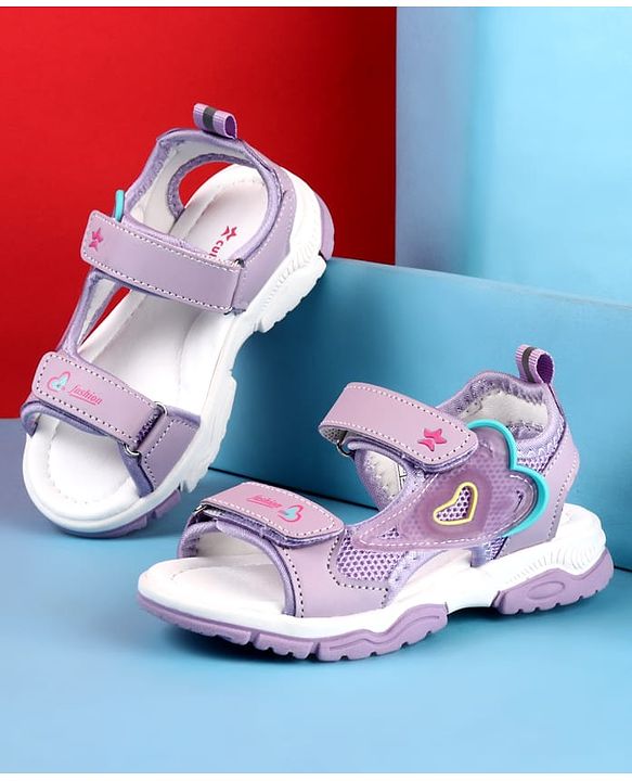 Cute Walk by Babyhug Velcro Closure Sandals with Fashion Print - Fuchsia