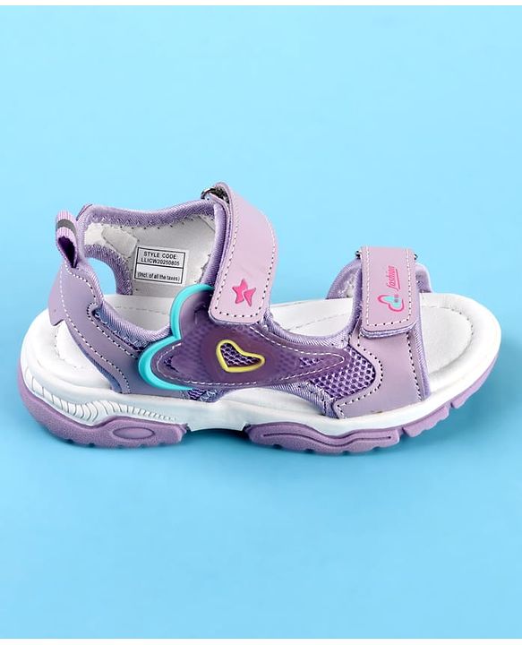 Cute Walk by Babyhug Velcro Closure Sandals with Fashion Print - Fuchsia