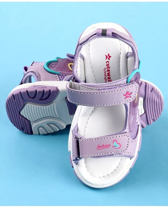 Cute Walk by Babyhug Velcro Closure Sandals with Fashion Print - Fuchsia