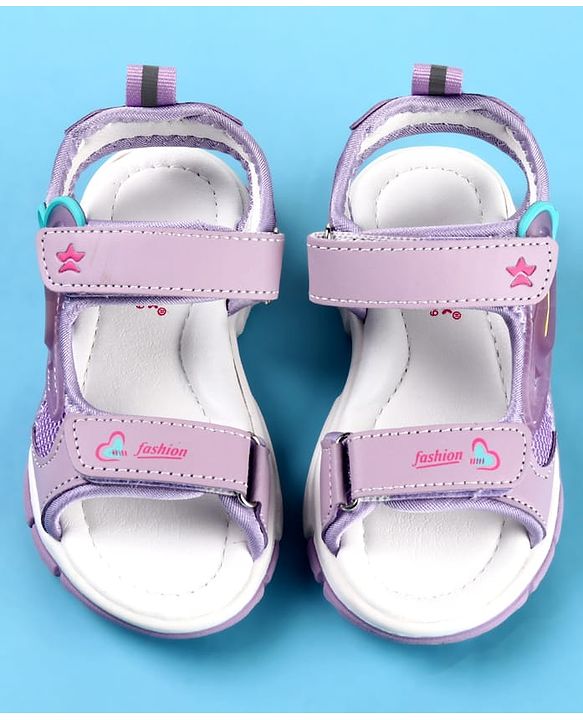 Cute Walk by Babyhug Velcro Closure Sandals with Fashion Print - Fuchsia