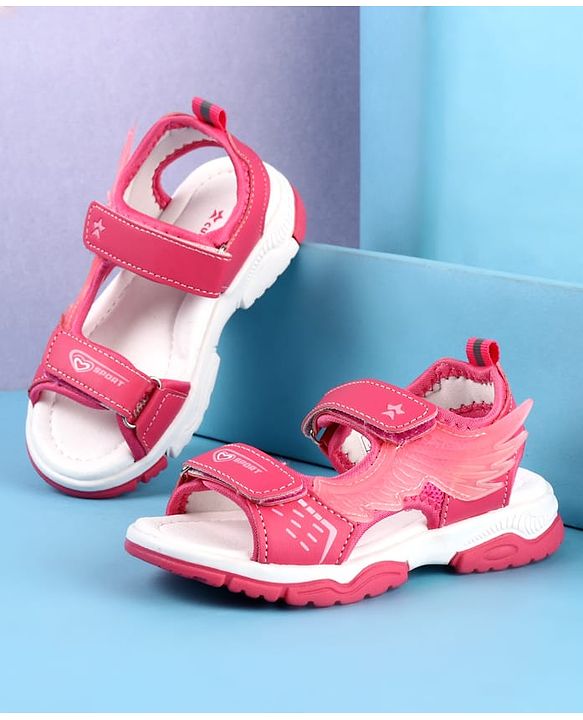 Cute Walk by Babyhug Velcro Closure Sandals with Sport Print - Fuchsia