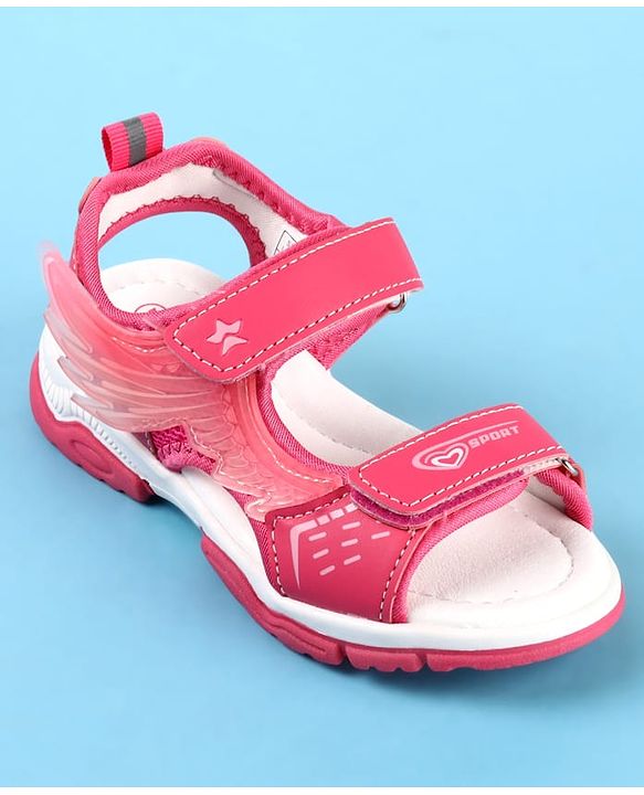 Cute Walk by Babyhug Velcro Closure Sandals with Sport Print - Fuchsia
