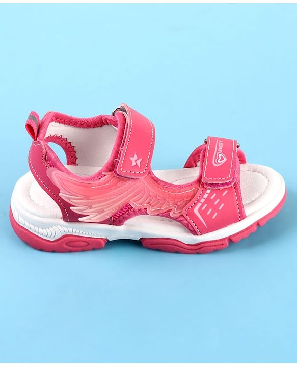 Cute Walk by Babyhug Velcro Closure Sandals with Sport Print - Fuchsia