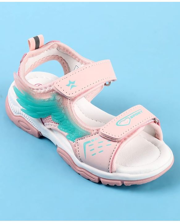 Cute Walk by Babyhug Velcro Closure Sandals with Sport Print - Fuchsia