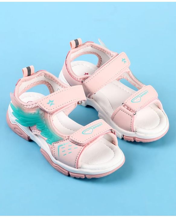 Cute Walk by Babyhug Velcro Closure Sandals with Sport Print - Fuchsia