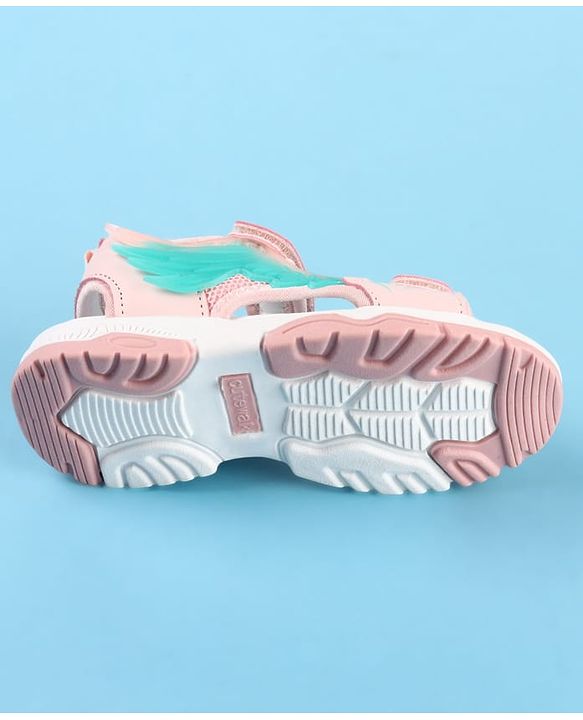 Cute Walk by Babyhug Velcro Closure Sandals with Sport Print - Fuchsia