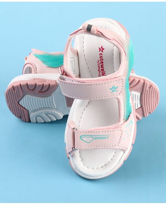 Cute Walk by Babyhug Velcro Closure Sandals with Sport Print - Fuchsia