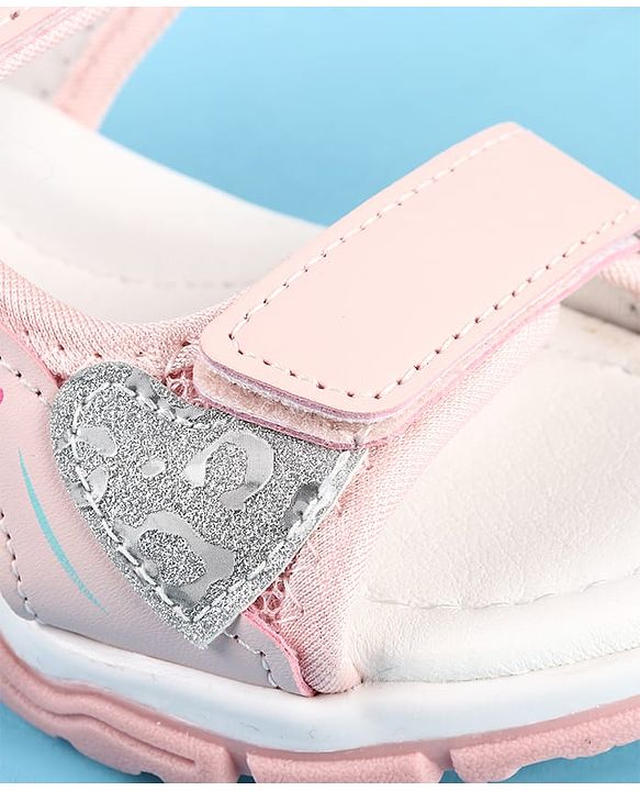 Cute Walk by Babyhug Velcro Closure Sandals with Floral Applique - Pink