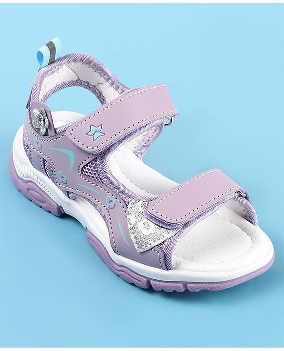 Cute Walk by Babyhug Velcro Closure Sandals with Floral Applique - Pink
